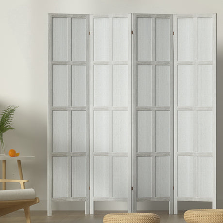 Artiss Jade Room Divider Screen Privacy Wood Dividers Stand 4 Panel White