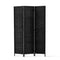 Artiss 3 Panel Room Divider Privacy Screen Rattan Woven Wood Stand Black