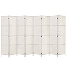 Artiss 8 Panels Room Divider Screen Privacy Rattan Timber Fold Woven Stand White