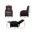 Artiss Recliner Chair Gaming Racing Armchair Lounge Sofa Chairs Leather Black