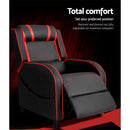 Artiss Recliner Chair Gaming Racing Armchair Lounge Sofa Chairs Leather Black