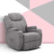 Artiss Electric Massage Recliner Chair Armchair 8 Point Heated Swivel Fabric Grey