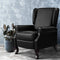 Recliner Chair Luxury Lounge Armchair Single Sofa Couch Leather Black