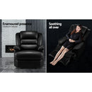 Recliner Chair Armchair Luxury Single Lounge Sofa Couch Leather Black