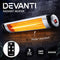 Devanti Electric Radiant Heater Patio Strip Heaters Infrared Indoor Outdoor Patio Remote Control 2000W