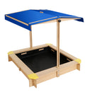 Keezi Wooden Outdoor Sand Box Set Sand Pit- Natural Wood