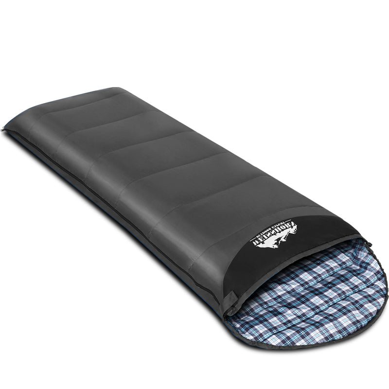 Weisshorn Sleeping Bag Single Camping Hiking Winter Thermal Grey