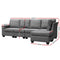 Artiss Sofa Lounge Set 5 Seater Modular Chaise Chair Suite Couch Fabric Grey