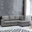 Artiss Sofa Lounge Set 4 Seater Modular Chaise Chair Suite Couch Fabric Grey