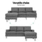 Artiss Sofa Lounge Set Couch Futon Corner Chaise Fabric 4 Seater Suite Grey
