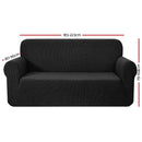 Artiss High Stretch Sofa Cover Couch Protector Slipcovers 3 Seater Black