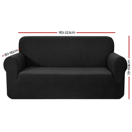Artiss High Stretch Sofa Cover Couch Protector Slipcovers 3 Seater Black