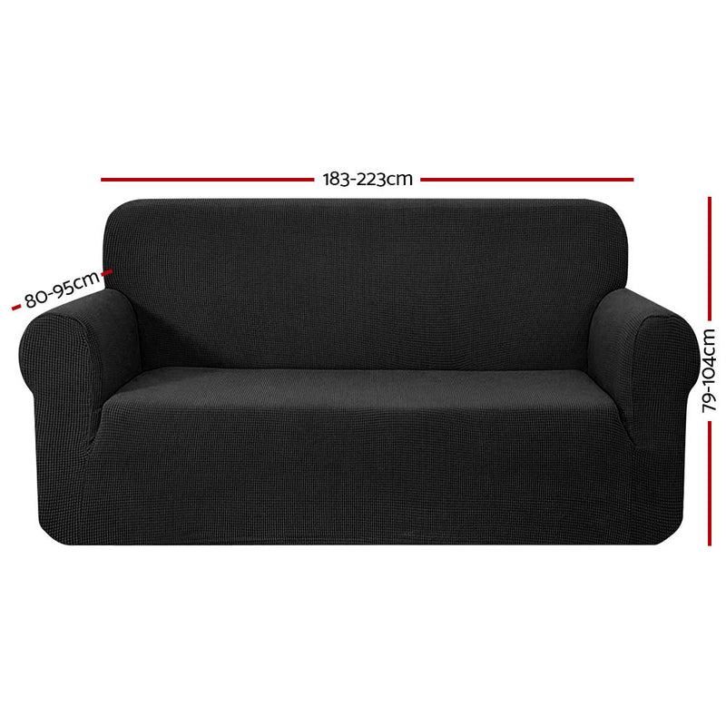 Artiss High Stretch Sofa Cover Couch Protector Slipcovers 3 Seater Black