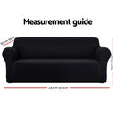 Artiss Sofa Cover Elastic Stretchable Couch Covers Black 4 Seater