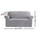Artiss Velvet Sofa Cover Plush Couch Cover Lounge Slipcover 2 Seater Grey