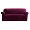 Artiss Velvet Sofa Cover Plush Couch Cover Lounge Slipcover 3 Seater Ruby Red