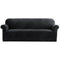 Artiss Velvet Sofa Cover Plush Couch Cover Lounge Slipcover 4 Seater Black