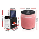 Giantz 5KM Solar Electric Fence Energiser Energizer 0.15J + 1200M Electrical Fencing Wire Tape Farm