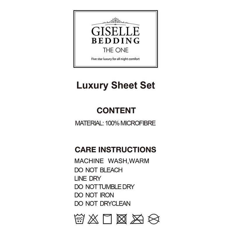 Giselle Bedding Queen Size 4 Piece Micro Fibre Sheet Set - Aqua