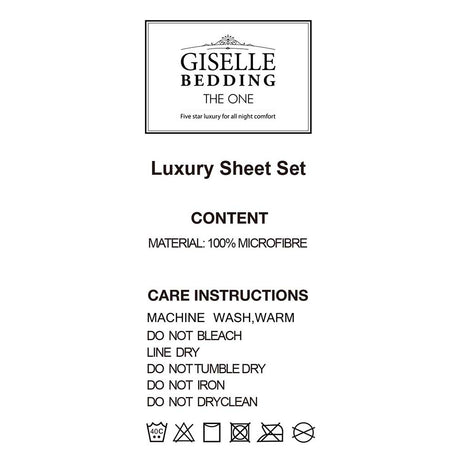 Giselle Bedding Double Size 4 Piece Micro Fibre Sheet Set - White
