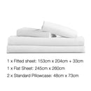 Giselle Bedding Queen Size 4 Piece Micro Fibre Sheet Set - White