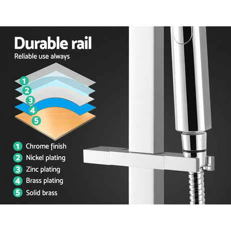 WELS 10 Rain Shower Head Set Bathroom Square Dual Heads Taps Hand Held High Pressure DIY