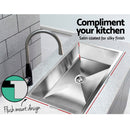 Cefito 70cm x 45cm Stainless Steel Kitchen Sink Under/Top/Flush Mount Silver