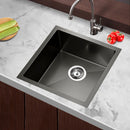 Cefito 44cm x 44cm Stainless Steel Kitchen Sink Under/Top/Flush Mount Black