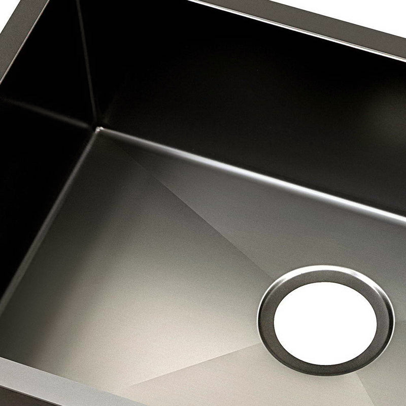 Cefito 60cm x 45cm Stainless Steel Kitchen Sink Under/Top/Flush Mount Black