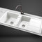 Cefito Kitchen Sink Granite Stone Laundry Top or Undermount Double White 1160x500mm