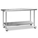 Cefito 304 Stainless Steel Kitchen Benches Work Bench Food Prep Table with Wheels 1829MM x 610MM