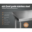 Cefito 610 x 1524mm Commercial Stainless Steel Kitchen Bench