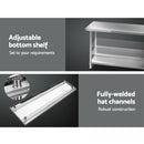 Cefito 610 x 1829mm Commercial Stainless Steel Kitchen Bench