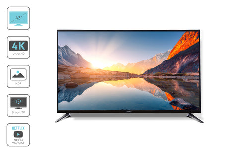 Devanti Smart LED TV 43 Inch 43 4K UHD HDR LCD Slim Thin Screen Netflix YouTube