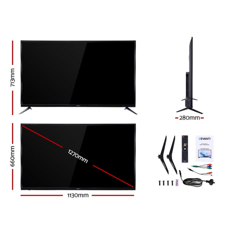 Devanti Smart LED TV 50 Inch 50 4K UHD HDR LCD Slim Thin Screen Netflix YouTube