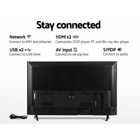 NEW DEVANTI 32 Inch Smart LED TV HD LCD Slim Thin Screen Netflix Black 16:9