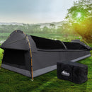 Weisshorn Camping Swags Single Swag Canvas Tent Deluxe Dark Grey Large