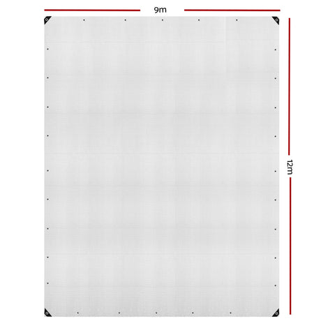 Instahut 9x12m Tarp Camping Tarps Poly Tarpaulin Heavy Duty Cover 135gsm Clear