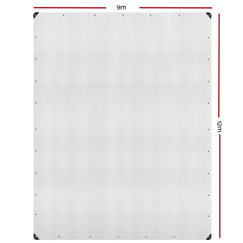 Instahut 9x12m Tarp Camping Tarps Poly Tarpaulin Heavy Duty Cover 135gsm Clear