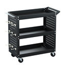 Giantz 3-Tier Tool Cart Storage Trolley Toolbox Workshop Garage Organizer Black