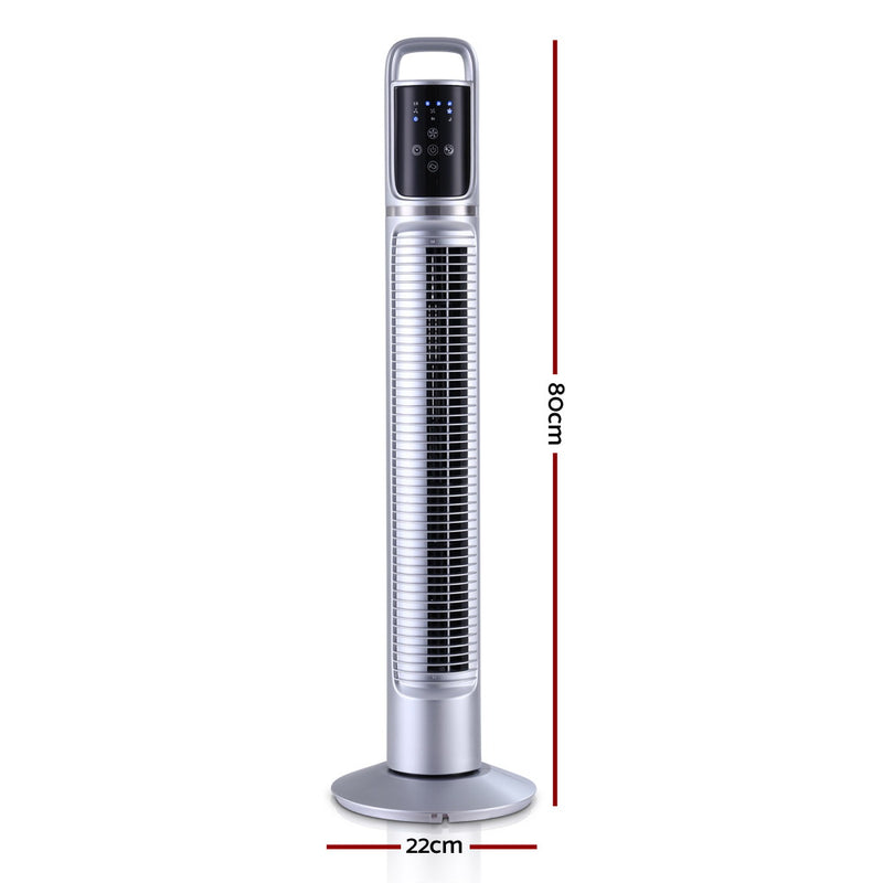 80cm 32 Tower Fan Bladeless Fans Oscillating W/Remote Timer Silver"