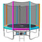 Everfit 12FT Trampoline Round Trampolines Kids Enclosure Safety Net Pad Outdoor Multi-coloured Flat