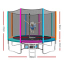 Everfit 12FT Trampoline Round Trampolines Kids Enclosure Safety Net Pad Outdoor Multi-coloured Flat