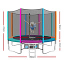Everfit 12FT Trampoline Round Trampolines Kids Enclosure Safety Net Pad Outdoor Multi-coloured Flat