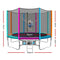 Everfit 12FT Trampoline Round Trampolines Kids Enclosure Safety Net Pad Outdoor Multi-coloured Flat