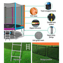 Everfit 12FT Trampoline Round Trampolines Kids Enclosure Safety Net Pad Outdoor Multi-coloured Flat