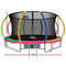 Everfit 12FT Trampoline Round Trampolines With Basketball Hoop Kids Present Gift Enclosure Safety Net Pad Outdoor Multi-coloured