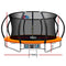 Everfit 12FT Trampoline Round Trampolines With Basketball Hoop Kids Present Gift Enclosure Safety Net Pad Outdoor Orange