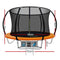 Everfit 8FT Trampoline Round Trampolines Kids Present Gift Enclosure Safety Net Pad Outdoor Orange