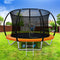 Everfit 8FT Trampoline Round Trampolines Kids Present Gift Enclosure Safety Net Pad Outdoor Orange
